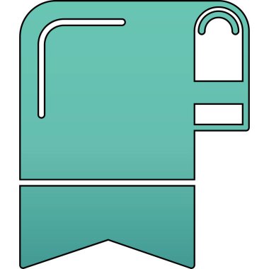 Mavi ve beyaz bir ikonun vektör illüstrasyonu