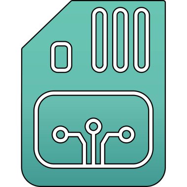 Devre kartı simgesi. düz tasarım biçimi