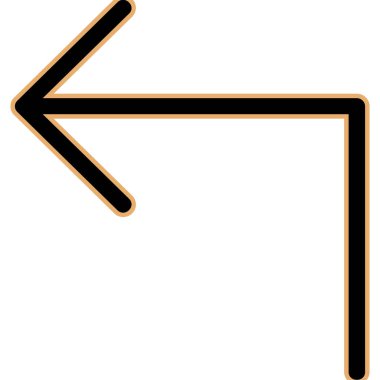 Sol ok vektör simgesi. biçim ince çizgi sembolü, siyah renk, beyaz arkaplan.