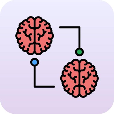 Beyin. Web simgesi basit illüstrasyon