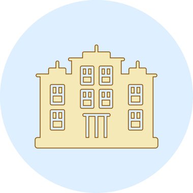 okul binası simgesi. vektör çizim