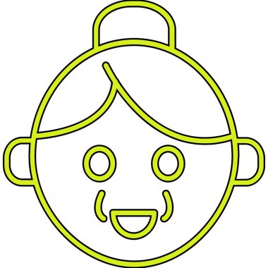 Bebek yüz ikonu. Beyaz arkaplanda izole edilmiş web tasarımı için Bebek yüz vektör simgesi taslağı