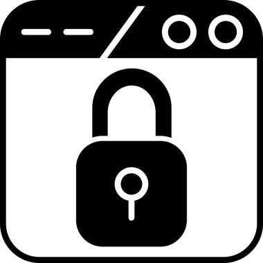 Asma kilit güvenlik simgesini ana hatlar biçiminde kilitle