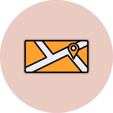 harita simgesi vektör illüstrasyonu