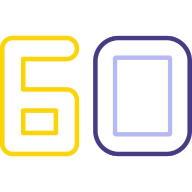 60 'lar işareti, vektör illüstrasyonu