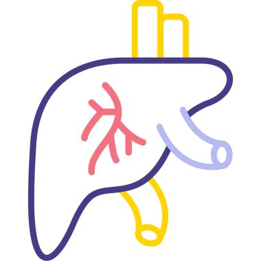 Karaciğer ikonu. özet çizimi