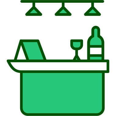 Şişeli şarap kadehinin vektör çizimi