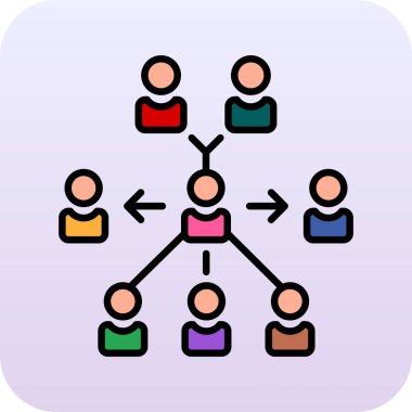 Sosyal ağ renk ikonu vektör illüstrasyonu