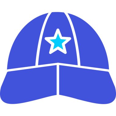 Bir yıldızın mavi ve beyaz simgesi