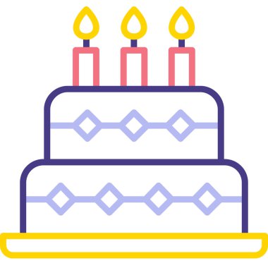 Mumlar doğum günü pastası simgesi
