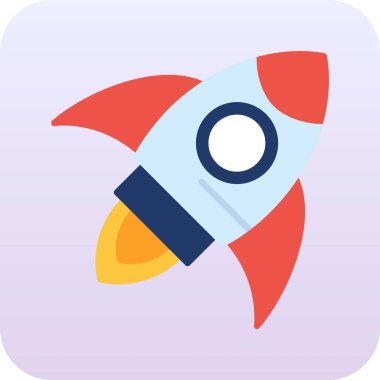 roket fırlatma simgesi, vektör illüstrasyonu