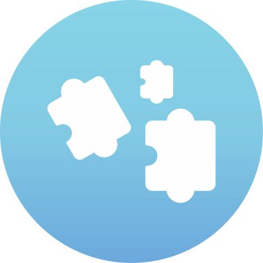 Bir yapboz parçasının izole edilmiş tek bir simgesinin vektör çizimi