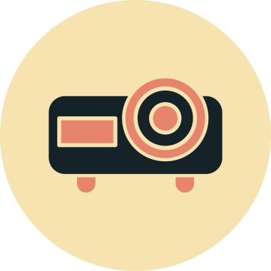 Projektör ikon vektör illüstrasyonu