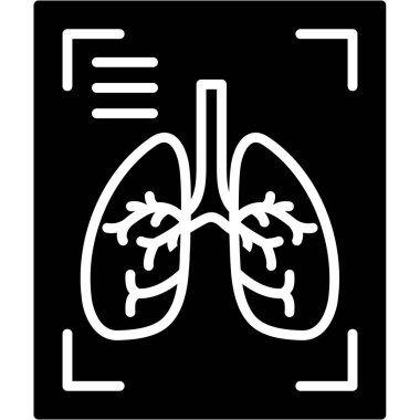 Akciğer vektör simgesi. biçim düz sembol, siyah renk, yuvarlak açılar, açık arkaplan