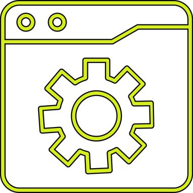Dişliler. Web simgesi vektör illüstrasyonu