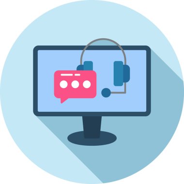 Çağrı merkezi simgesi. Basit tasarım