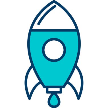 Roket. Web simgesi basit illüstrasyon