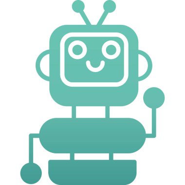 robot vektör çizgisi renk simgesi