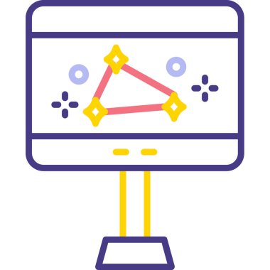 Bilgisayar ekranı. Web simgesi basit illüstrasyon