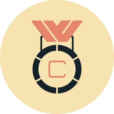 Madalya simgesi, vektör illüstrasyonu