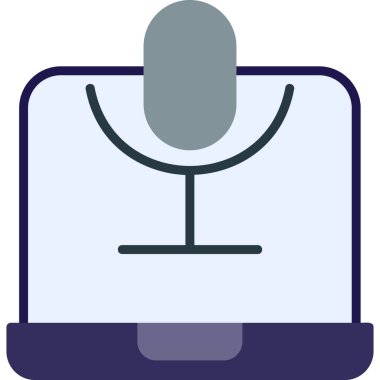 Podcast web simgesi basit vektör illüstrasyonu