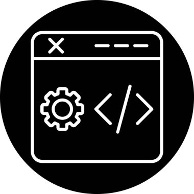Kodlama geliştirme web simgesi basit illüstrasyon