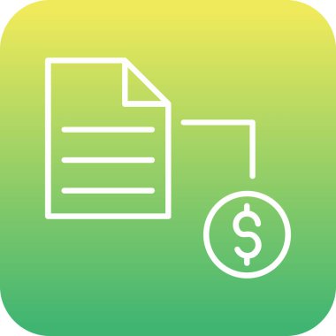 Dolar belge simgesi, vektör illüstrasyonu