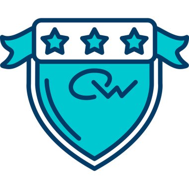 W sözcüğünün mavi ve beyaz çizgi tasarımı