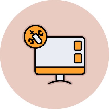 Bir monitör simgesinin vektör illüstrasyonu