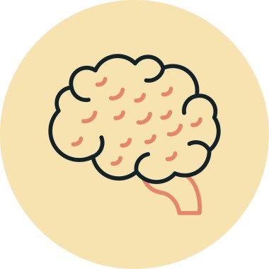 Beyin. Web simgesi basit illüstrasyon