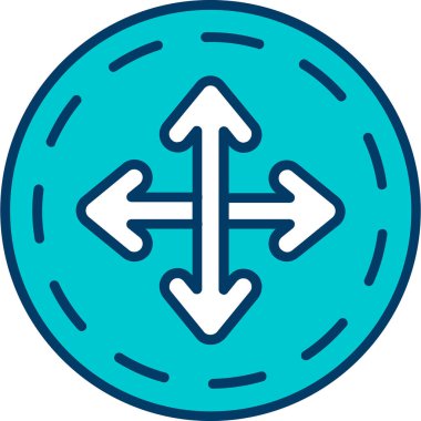 Okun yönü simgesi doldurulmuş - taslak biçimi