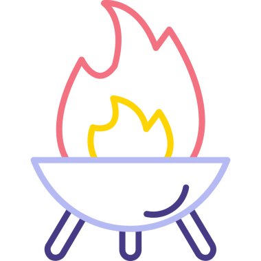 Yangın. Web simgesi basit illüstrasyon