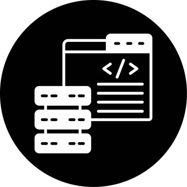 Kodlama. Web simgesi basit illüstrasyon