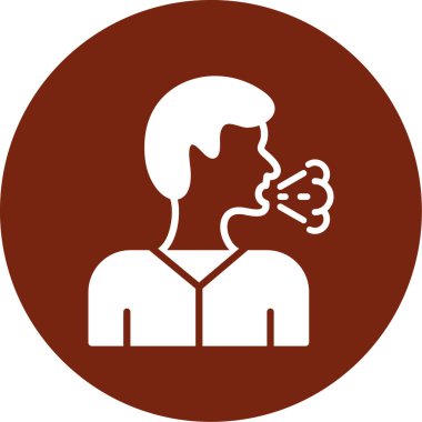 Adam öksürük ikonu. vektör simgesi