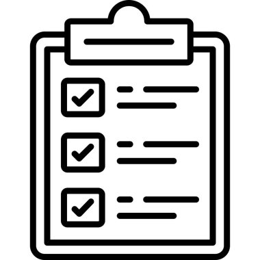 Liste simgesi. Beyaz arkaplanda izole edilmiş web tasarımı için özet kontrol listesi vektör simgesi