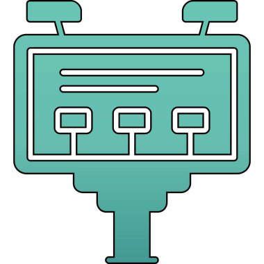 Bilgisayar monitörü simgesi. Web için elektronik bilgisayar vektör simgelerinin özet çizimi