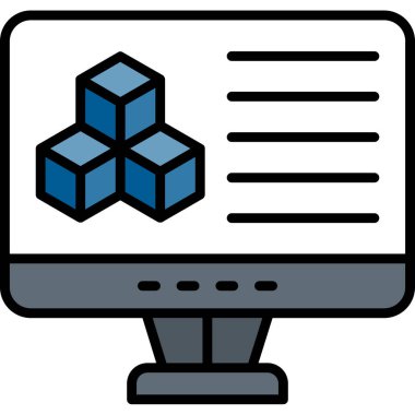 bilgisayar ekranı simgesi. dizin bilgisayar ekranı vektör rengi düz izole