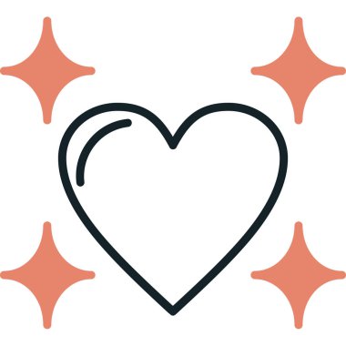 Beyaz arkaplanda aşk kalp simgesinin vektör çizimi