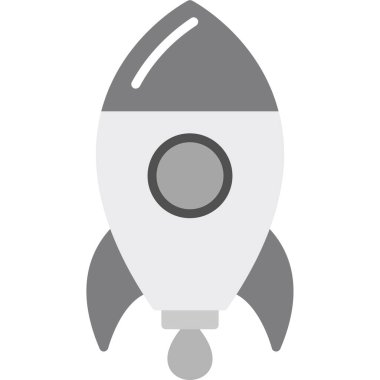 roket düz vektör simgesi