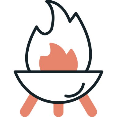 Şenlik ateşi. Web simgesi basit illüstrasyon