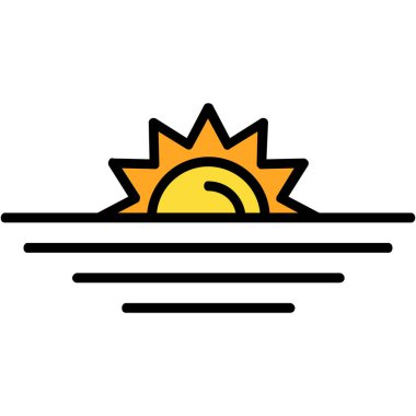 Güneş ikonu. Vektör çizimi. güneş vektörü sembolü