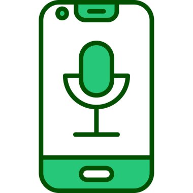 Mikrofon simgesi, basit vektör illüstrasyonu