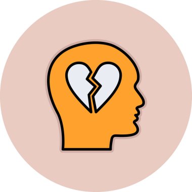 kırık kalp simge vektör çizim