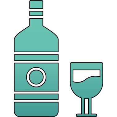 Bir şişe alkol ve içecek ikonu