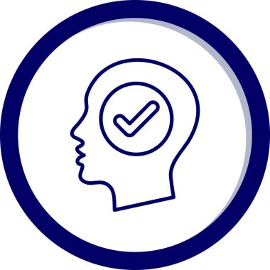 Beyni olan bir çemberin içindeki bir kişinin vektör simgesi