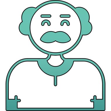 Bıyıklı ve sakallı genç adam.