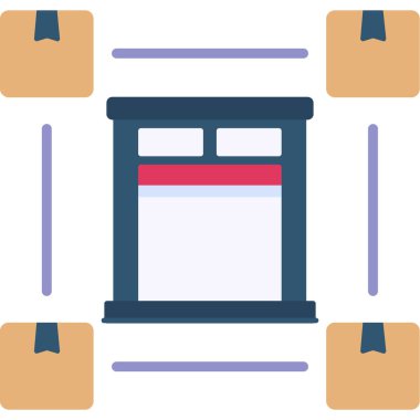 Teslimat. Web simgesi basit illüstrasyon