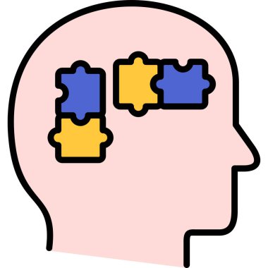 Beyin zihin simgesi - ana hatlar biçiminde