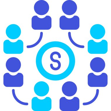 Topluluk düz simgesi, vektör illüstrasyonu