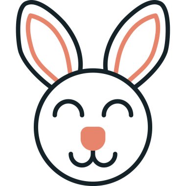 Mutlu Paskalya Tavşanı simgesi ana hatlarıyla dolu